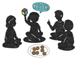 Spiel zum Thema Teilen mit Kindern: Wer teilt zuerst?