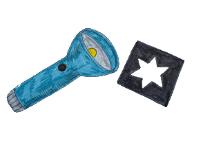 Sternenlicht mit Taschenlampe