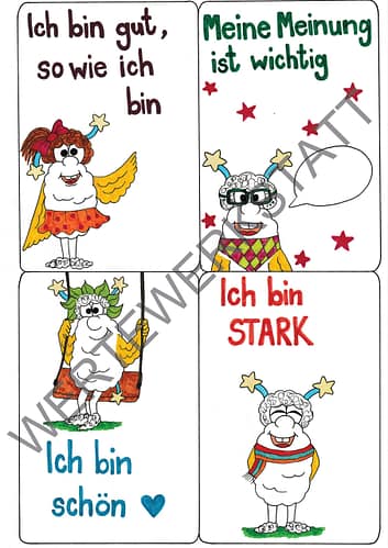 Druckvorlage: Positive Affirmationen für Kinder