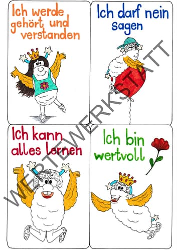 Druckvorlage: Positive Affirmationen für Kinder