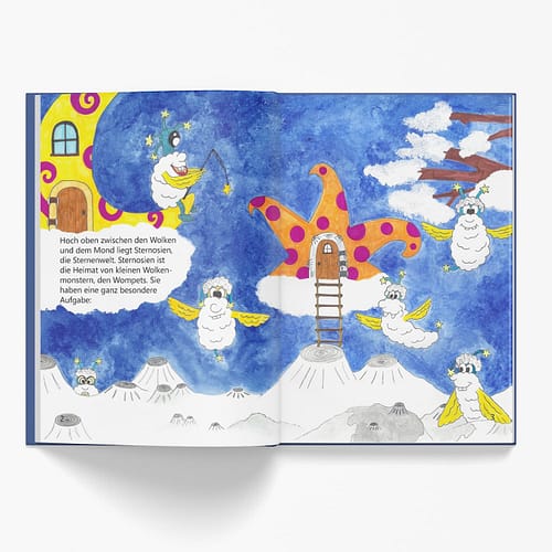 "Die Wompets und das Sternenleuchten" - ein Bilderbuch vom Teilen - Vorschau 1