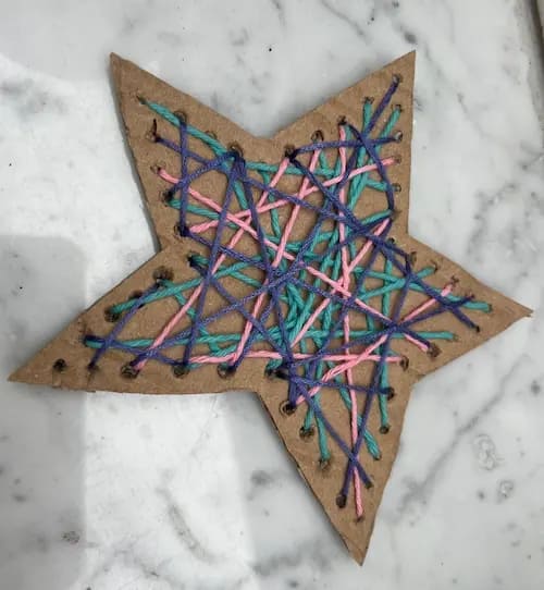 PDF-Anleitung zum Basteln mit Faden: Fadenstern